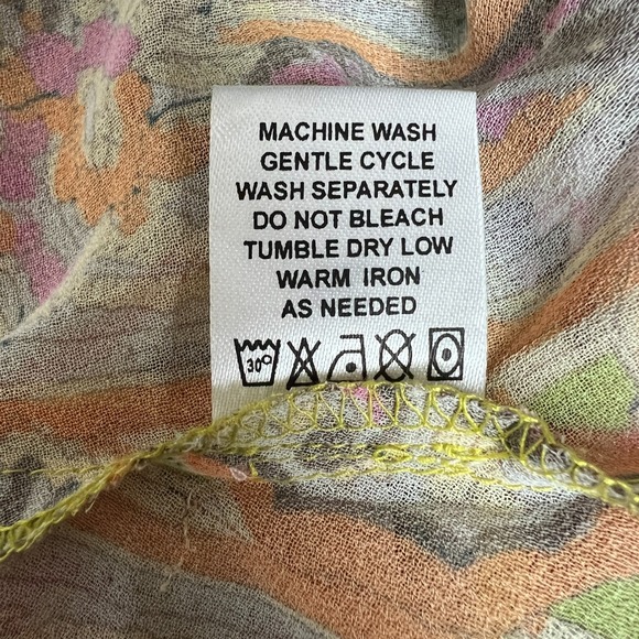 The Pyramid Collection Top 2X Floral Paisley Chiffon Sheer Boho Off Shoulder - Picture 12 of 13